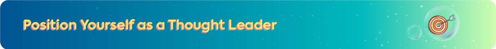 Personal branding banner with the text Position Yourself as a Thought Leader and a target bullseye icon representing strategic marketing goals