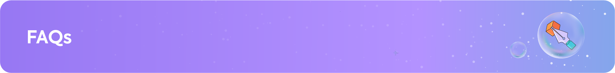 Frequently Asked Questions (FAQs) section banner for an AI SaaS blog, featuring a technical pen and 3D cube icon.